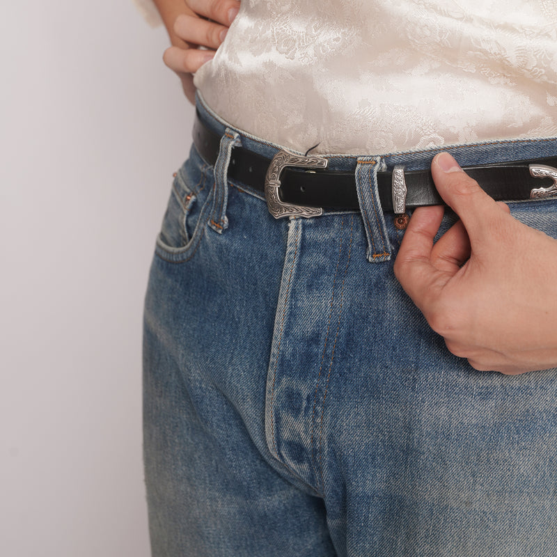 Western Leather Belt - Black