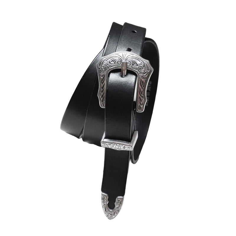 Western Leather Belt - Black