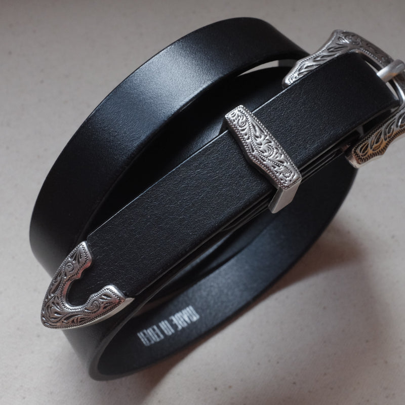 Western Leather Belt - Black
