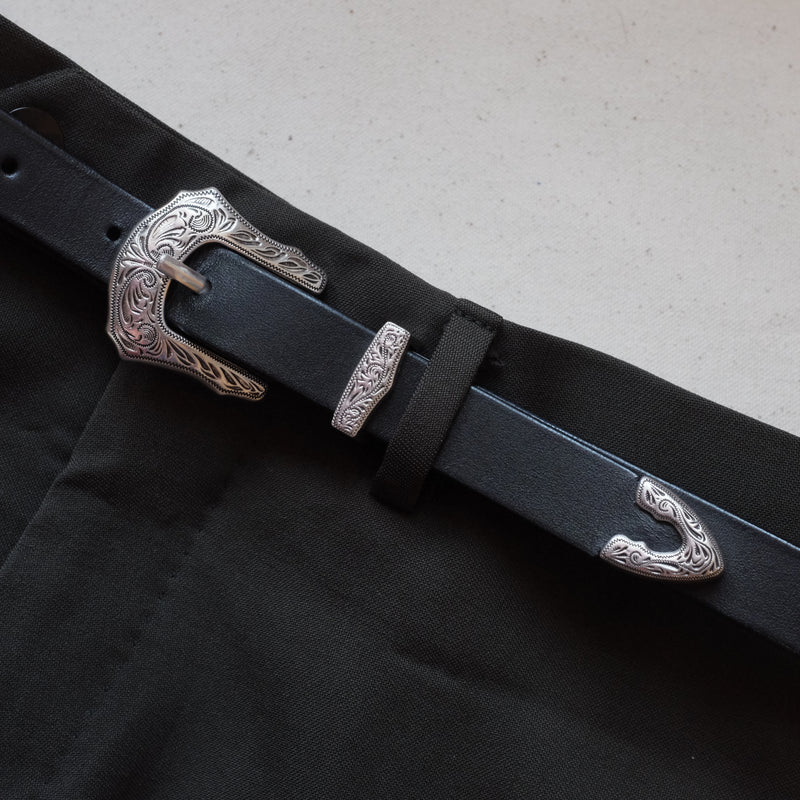 Western Leather Belt - Black