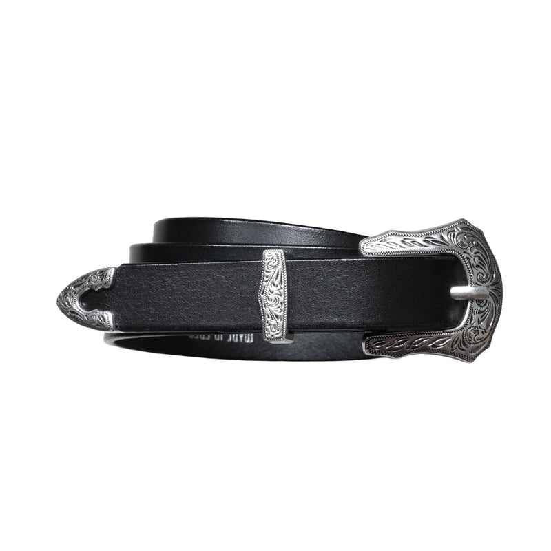 Western Leather Belt - Black