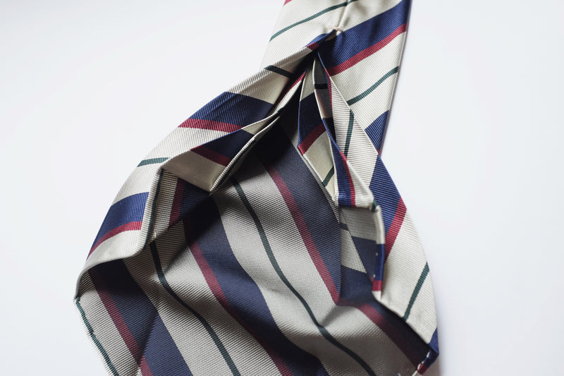 f.marino napoli handmade silk 7 fold ties regimental unlined