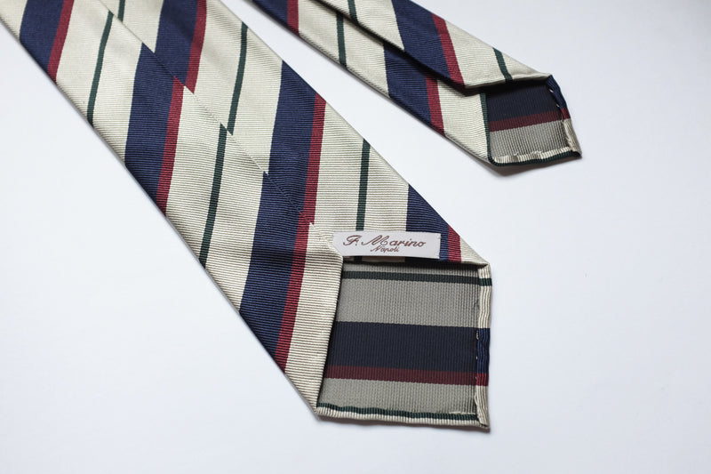 f.marino napoli handmade silk 7 fold ties regimental untipped