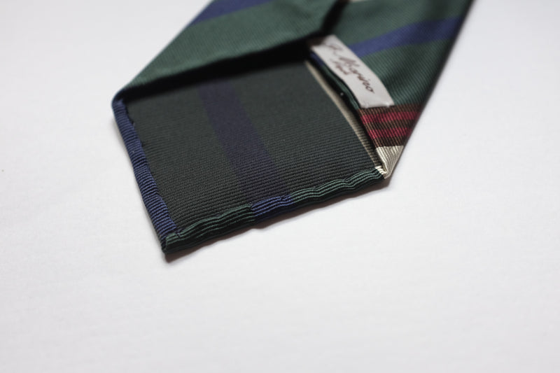 f.marino napoli handmade silk 7 fold ties regimental hand-rolled edges