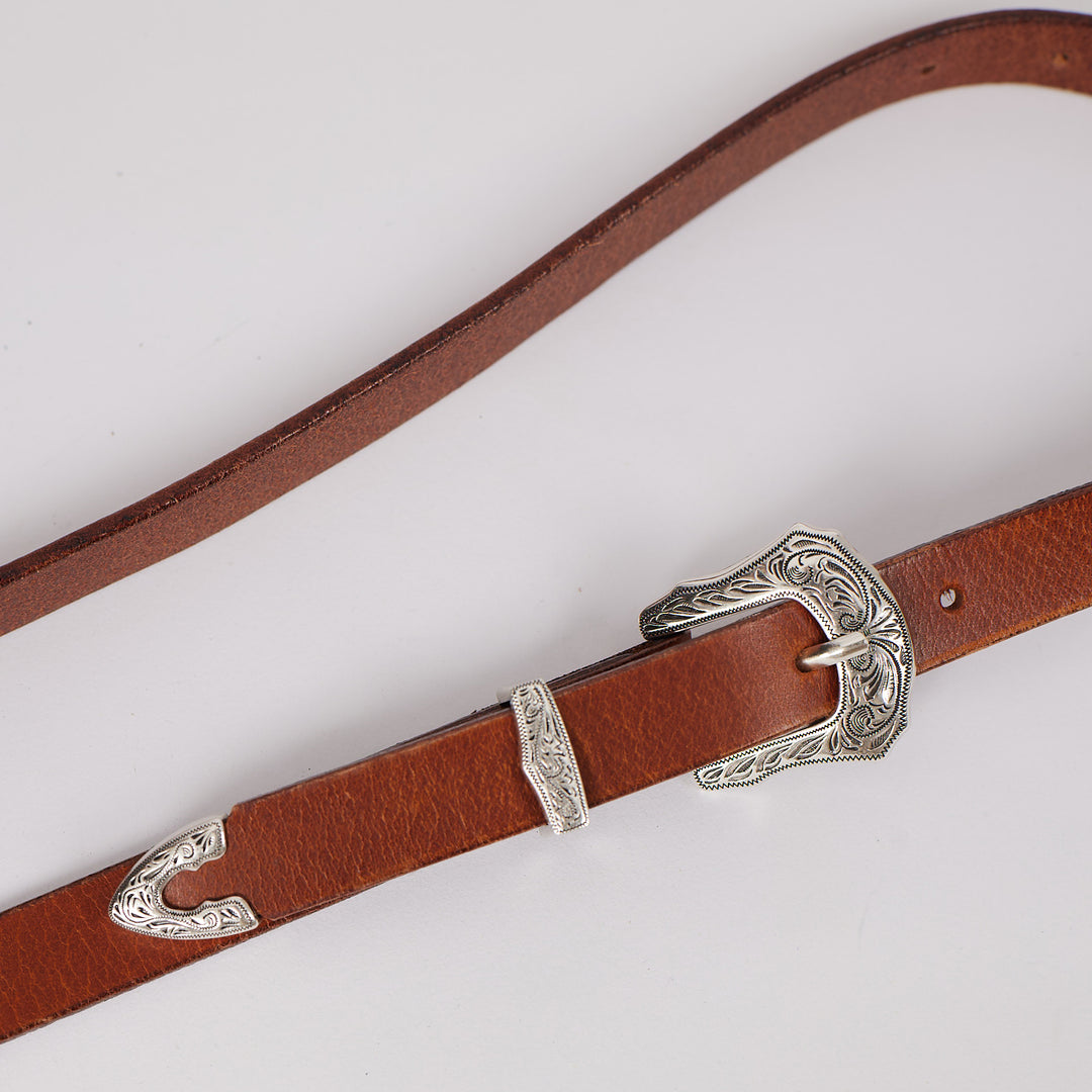 Western Leather Belt - Brown – Made In Eden