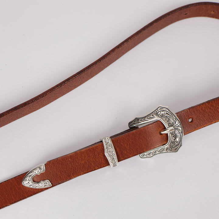Western Leather Belt - Brown – Made In Eden display picture 1