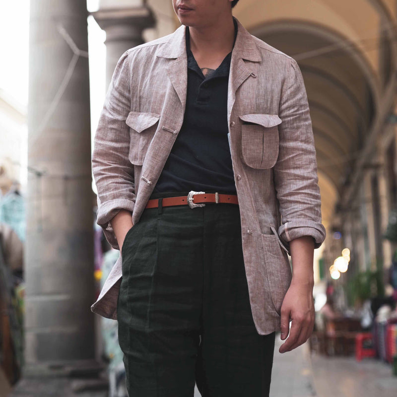 Western Leather Belt - Brown