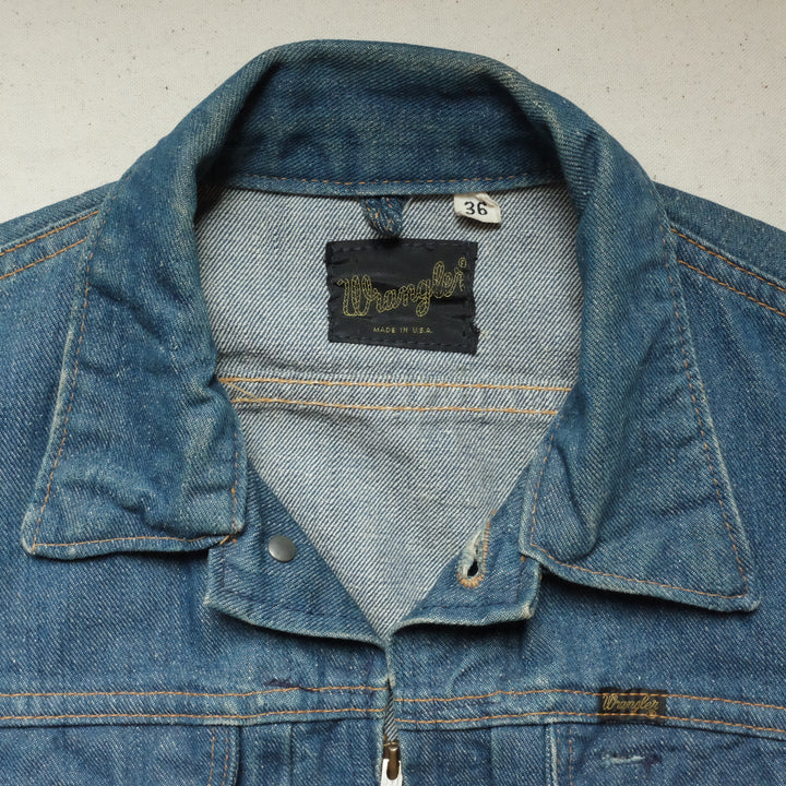 70s ビンテージ Wrangler 24mjz 36 WRANGLER 24MJZ DENIM JACKET（SZ 36/GOOD CONDITION） - 古着屋