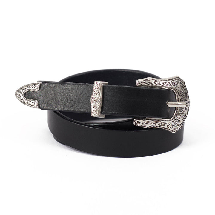 Western Leather Belt - Black – Made In Eden
