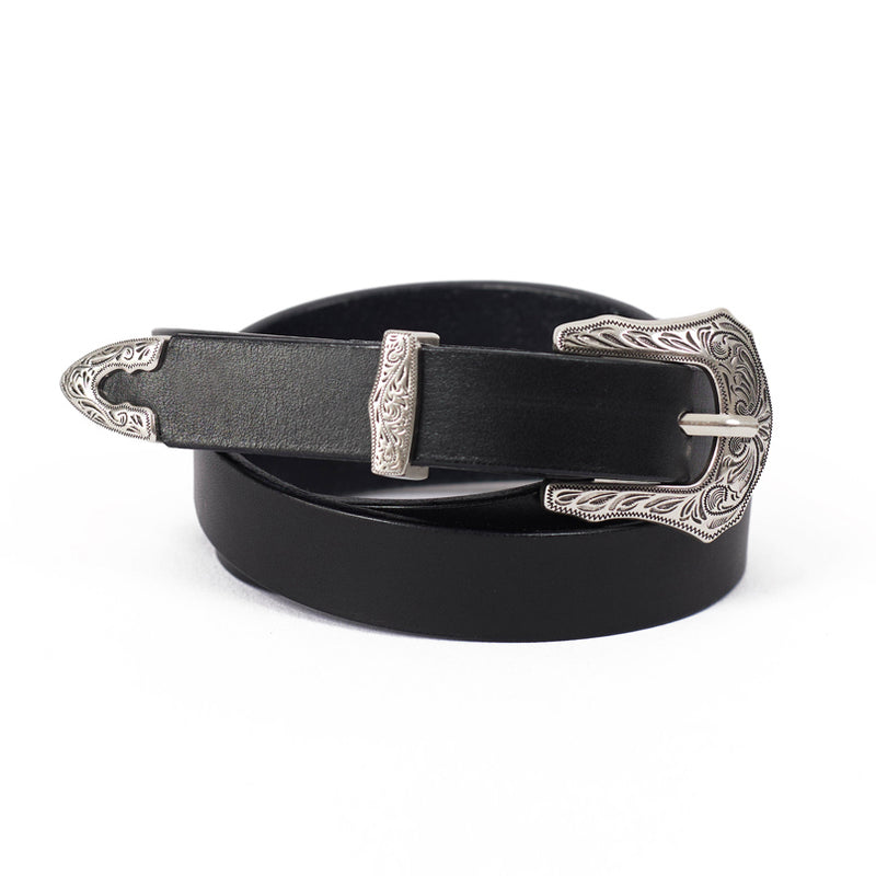 Western Leather Belt - Black