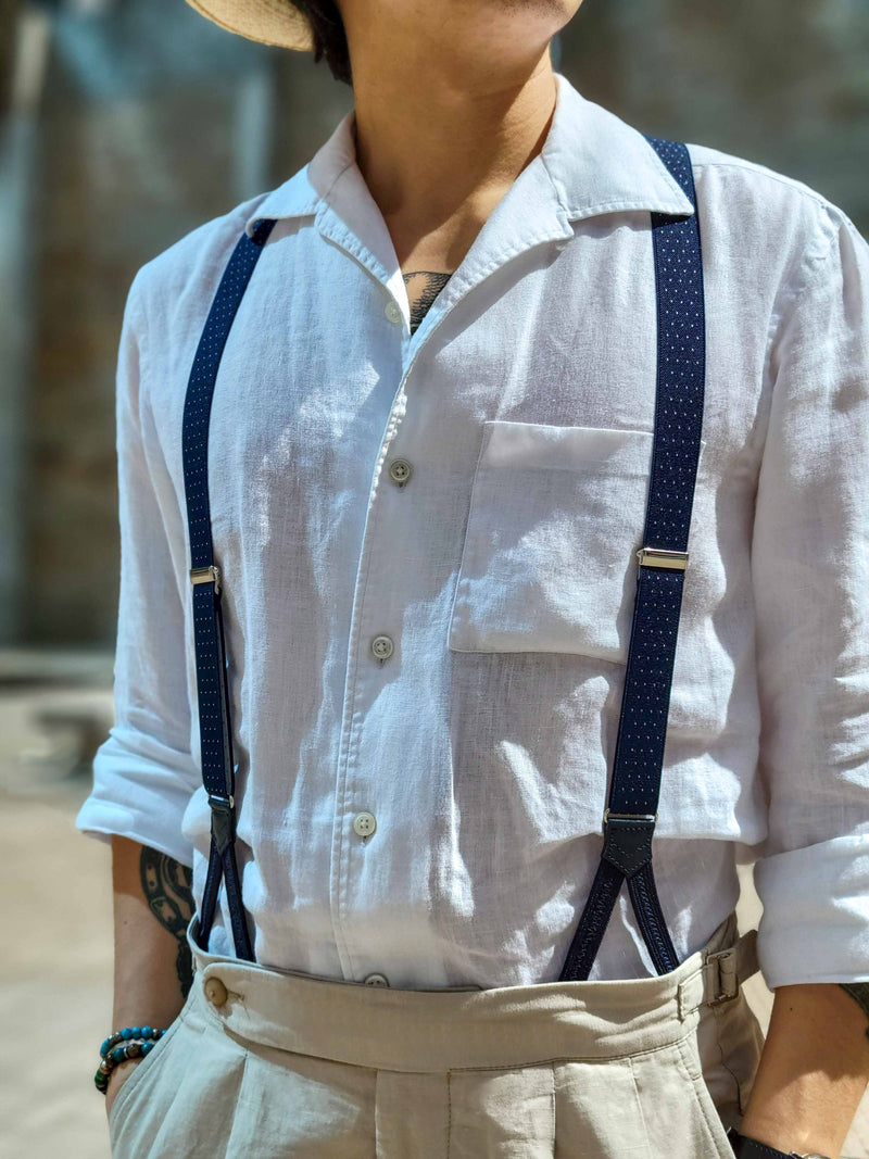 albert thurston braces suspenders walking dapper hong kong navy polka dots  rota trousers camoshita吊帶 香港