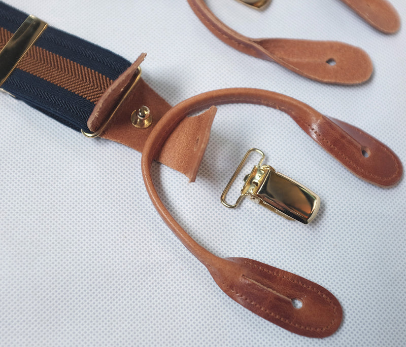 albert thurston braces suspenders walking dapper hong kong leather loops and gold clips 吊帶 香港