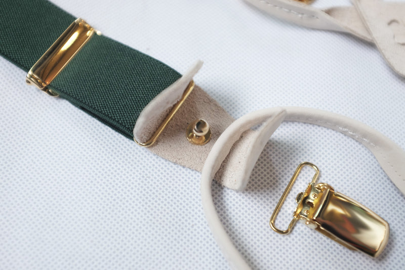 albert thurston braces suspenders walking dapper hong kong white leather button loop forest green 吊帶 香港