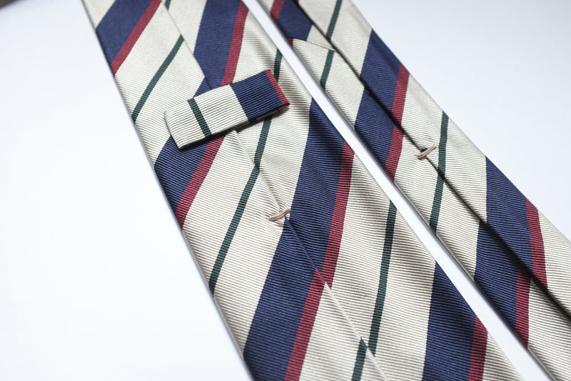 f.marino napoli handmade silk 7 fold ties regimental bar