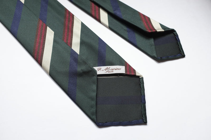 f.marino napoli handmade silk 7 fold ties regimental untipped