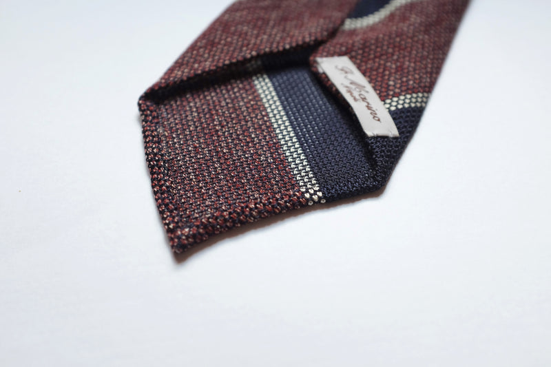 f.marino napoli handmade silk wool mixed 7 fold ties regimental handrolled