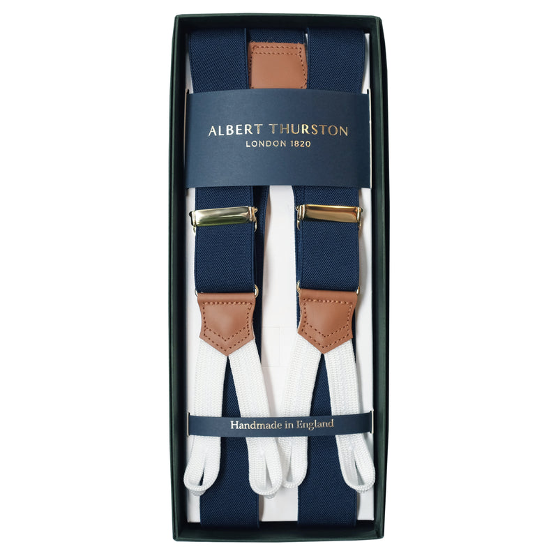 albert thurston braces suspenders walking dapper hong kong navy braided loops 吊帶 香港